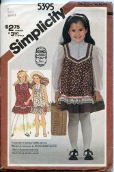 5395 SIMPLICITY GUNNE SAX CHILDREN PULLOVER RUFFLE DRESS PATTERN 6 UNCUT